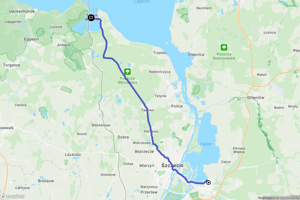 Szczecin: mapa trasy - Poland