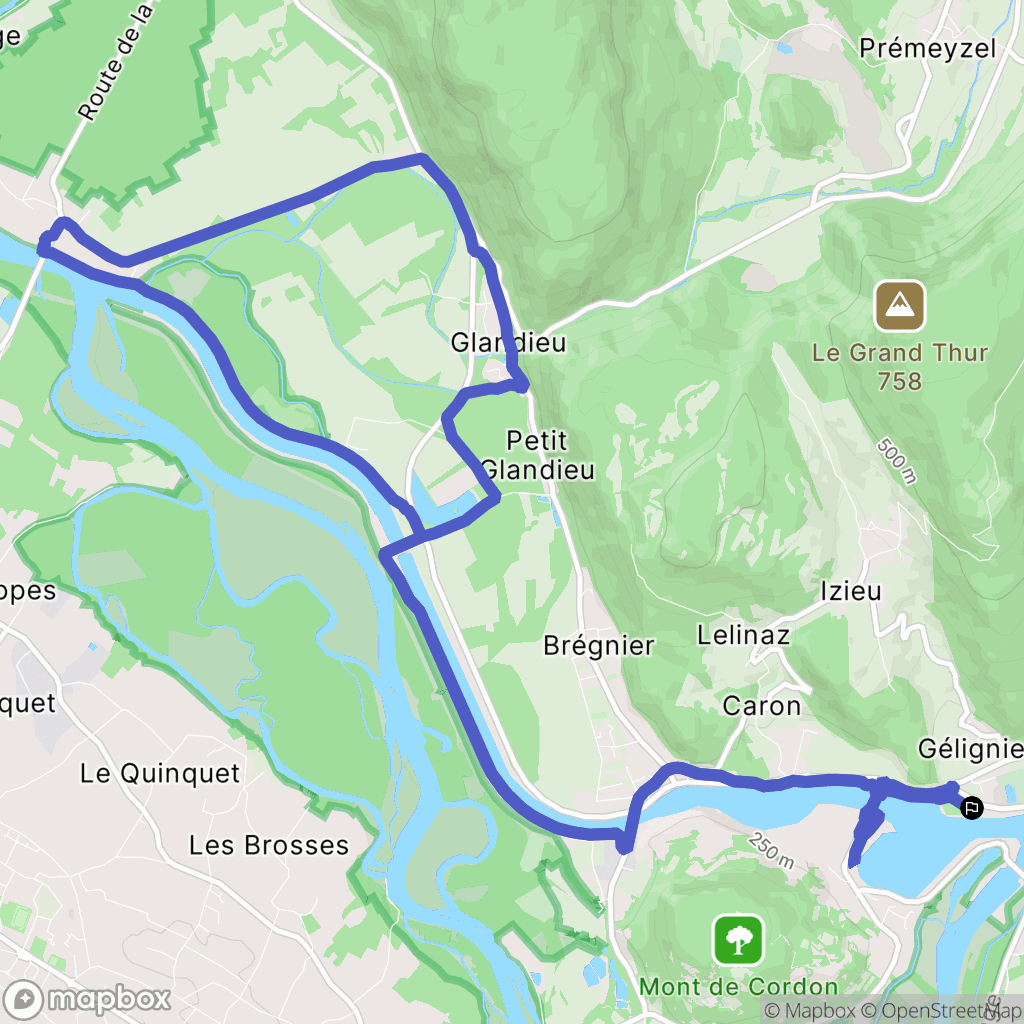 Murs-et-Gélignieux : carte du parcours de randonnée - France