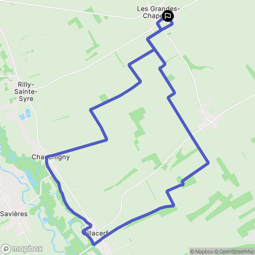 Les Grandes-Chapelles : carte du parcours de randonnée - France
