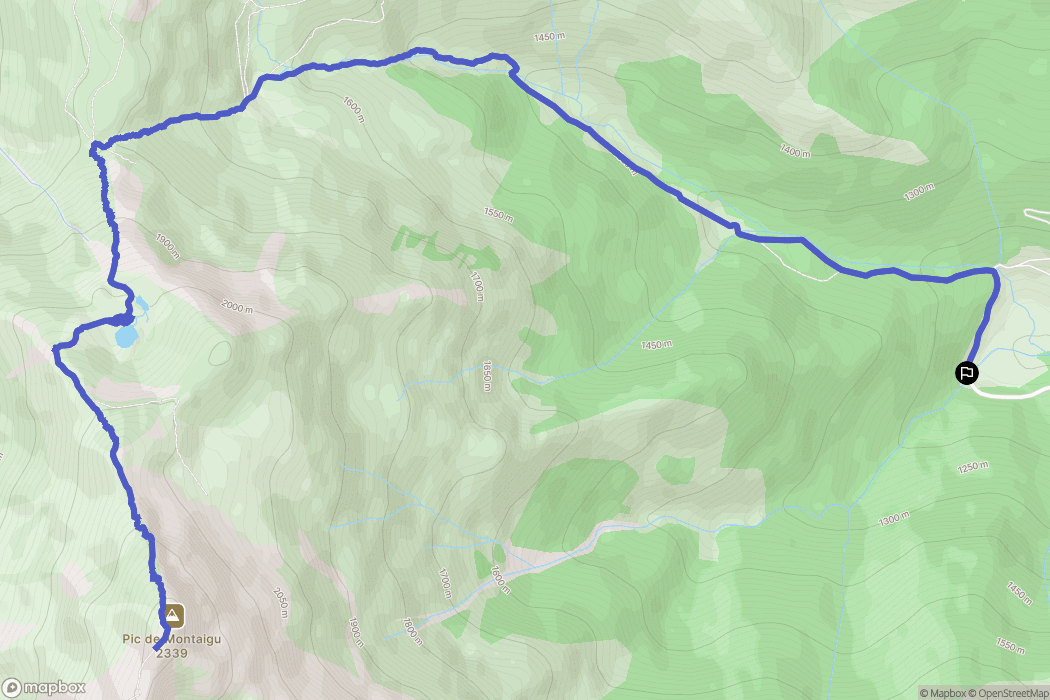 Bagnères-de-Bigorre : carte du parcours de randonnée - France