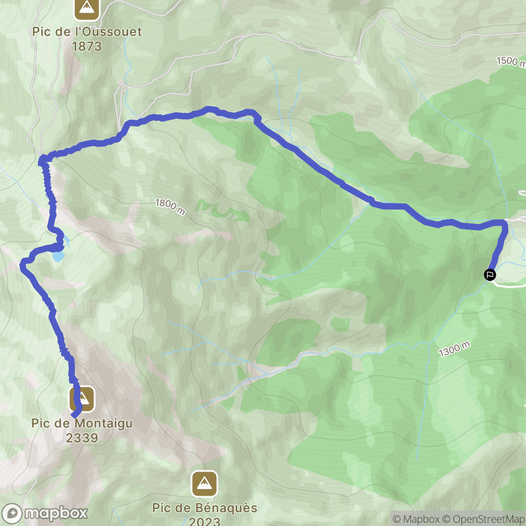 Bagnères-de-Bigorre : carte du parcours de randonnée - France