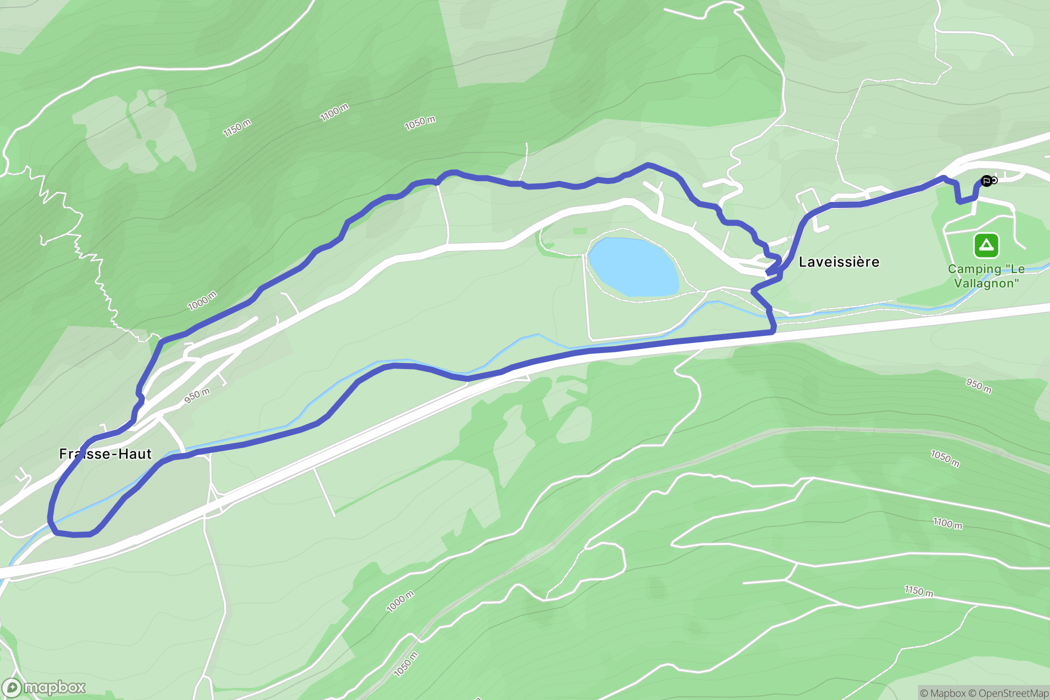 Laveissière : carte du parcours de randonnée - France