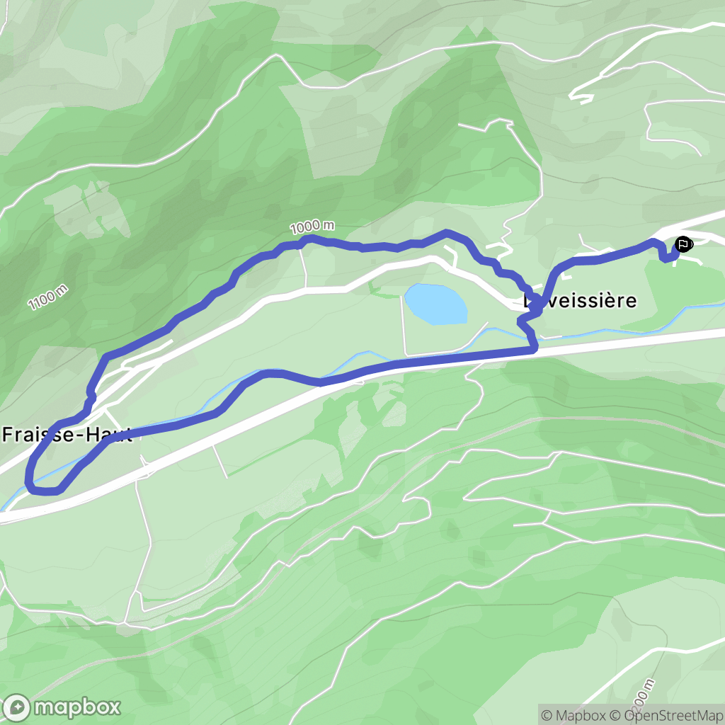 Laveissière : carte du parcours de randonnée - France