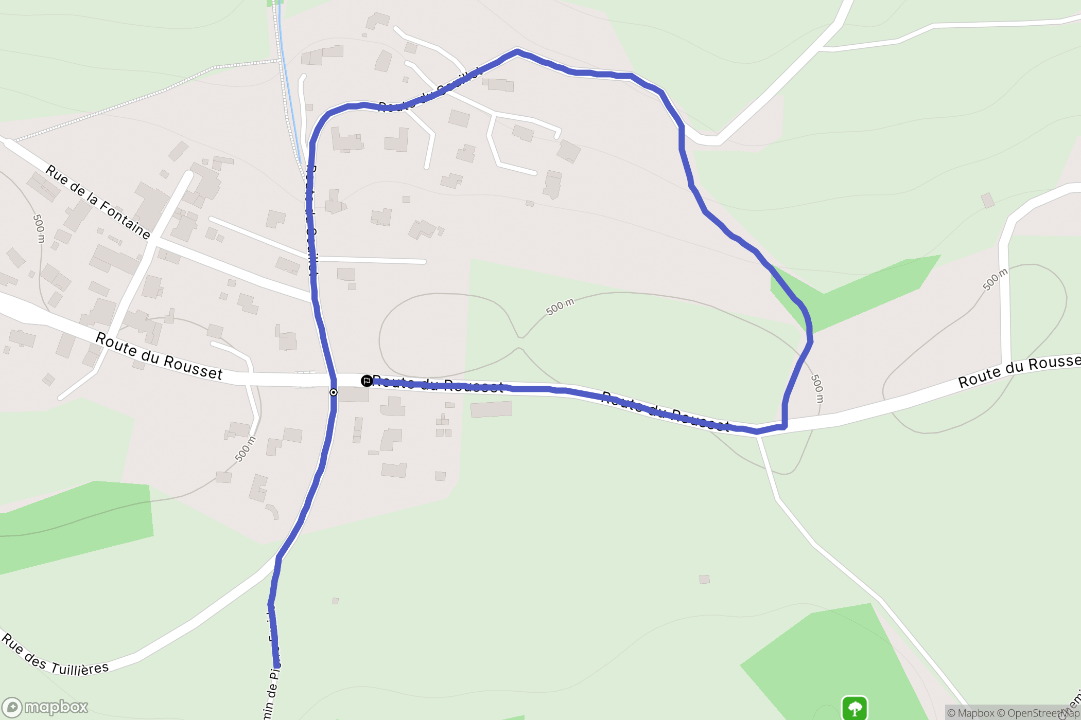 Voiron : carte du parcours de randonnée - France