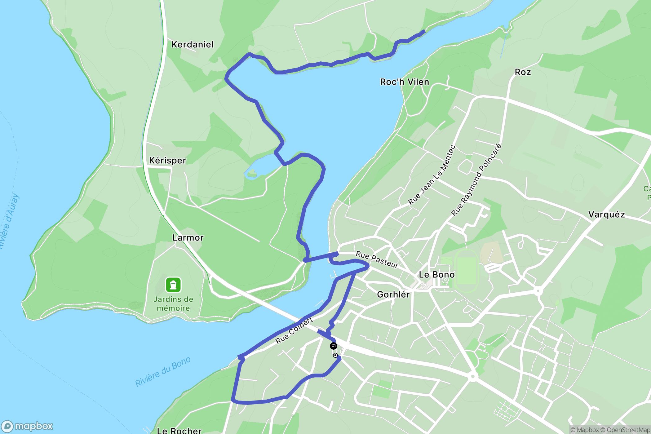 Le Bono : carte du parcours de randonnée - France