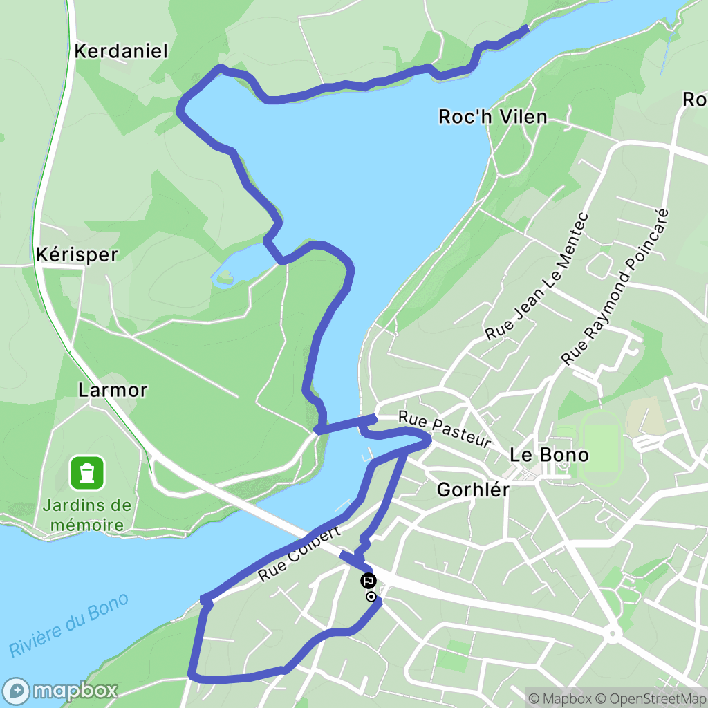 Le Bono : carte du parcours de randonnée - France