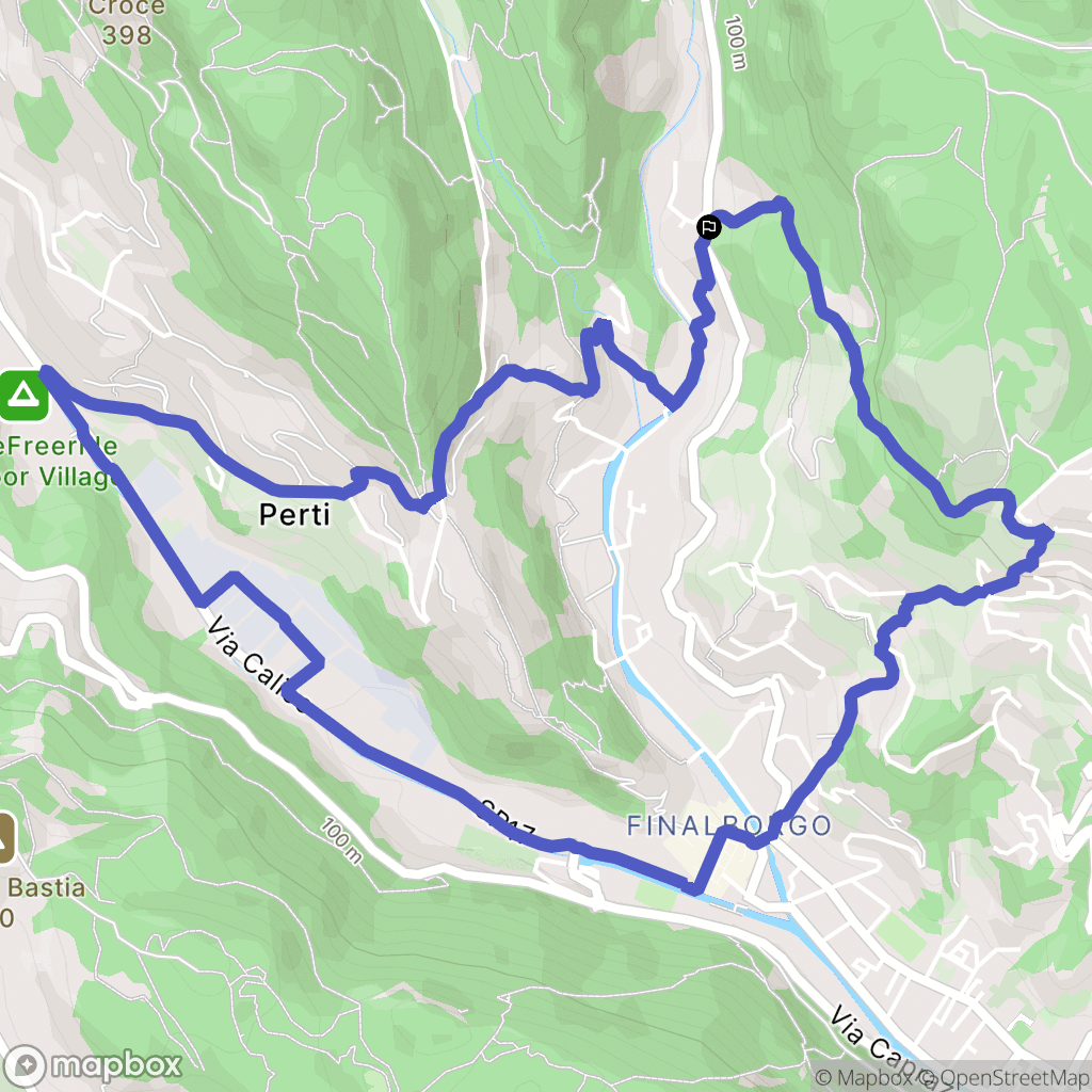 : carte du parcours de randonnée - Italy