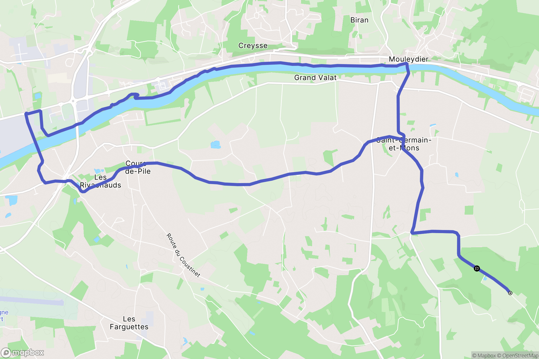 Saint-Germain-et-Mons : carte du parcours de randonnée - France