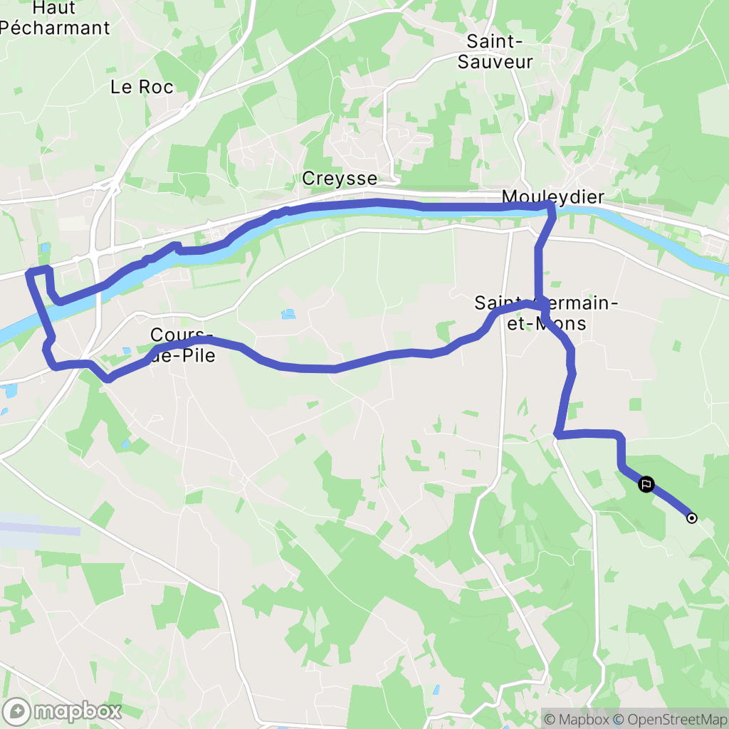 Saint-Germain-et-Mons : carte du parcours de randonnée - France