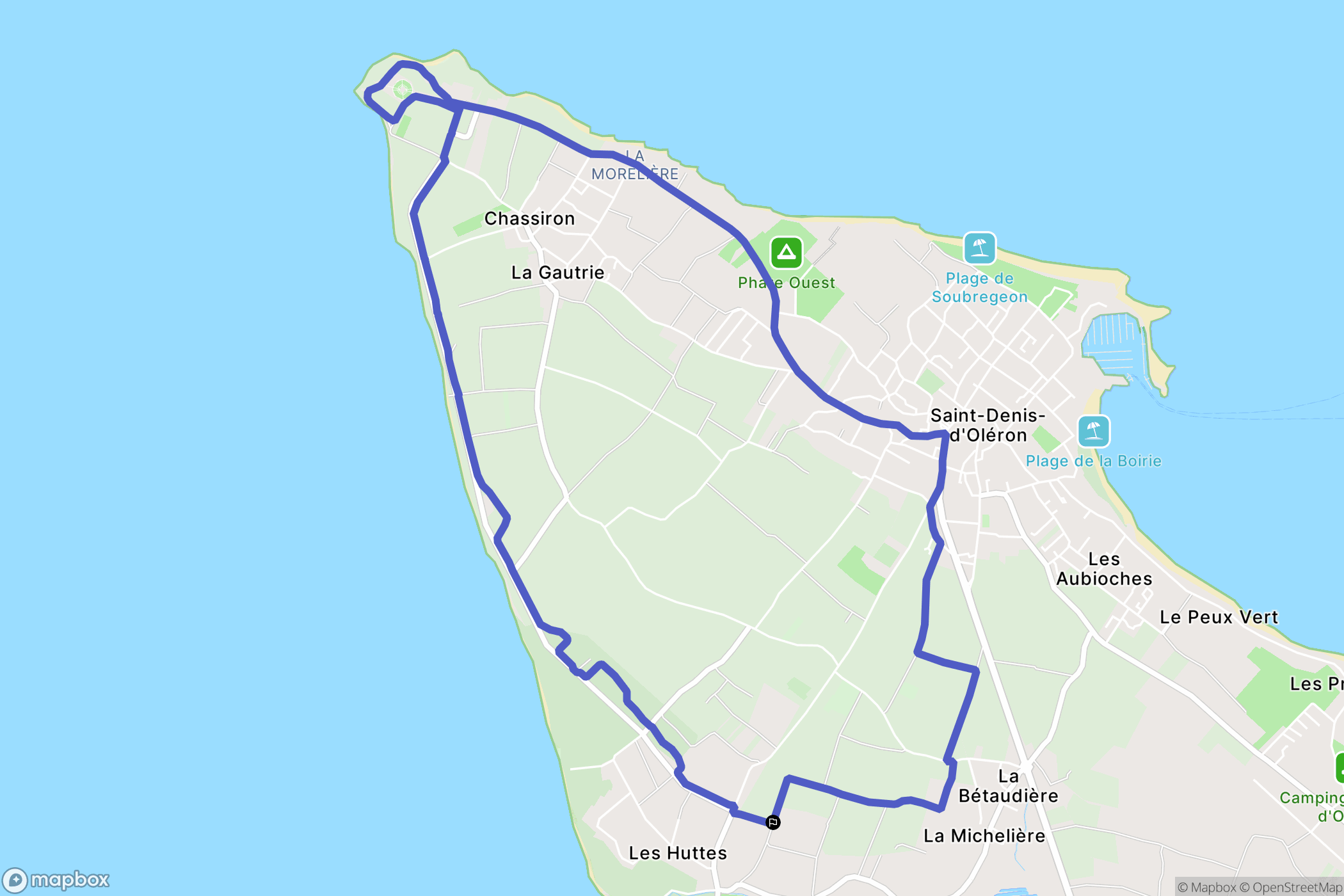 Saint-Denis-d'Oléron : carte du parcours de randonnée - France