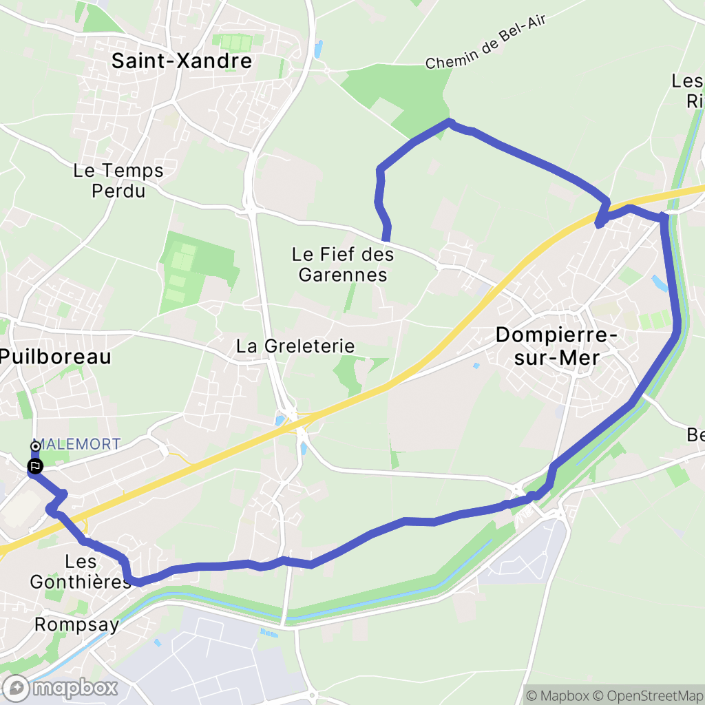 Puilboreau : carte du parcours de randonnée - France