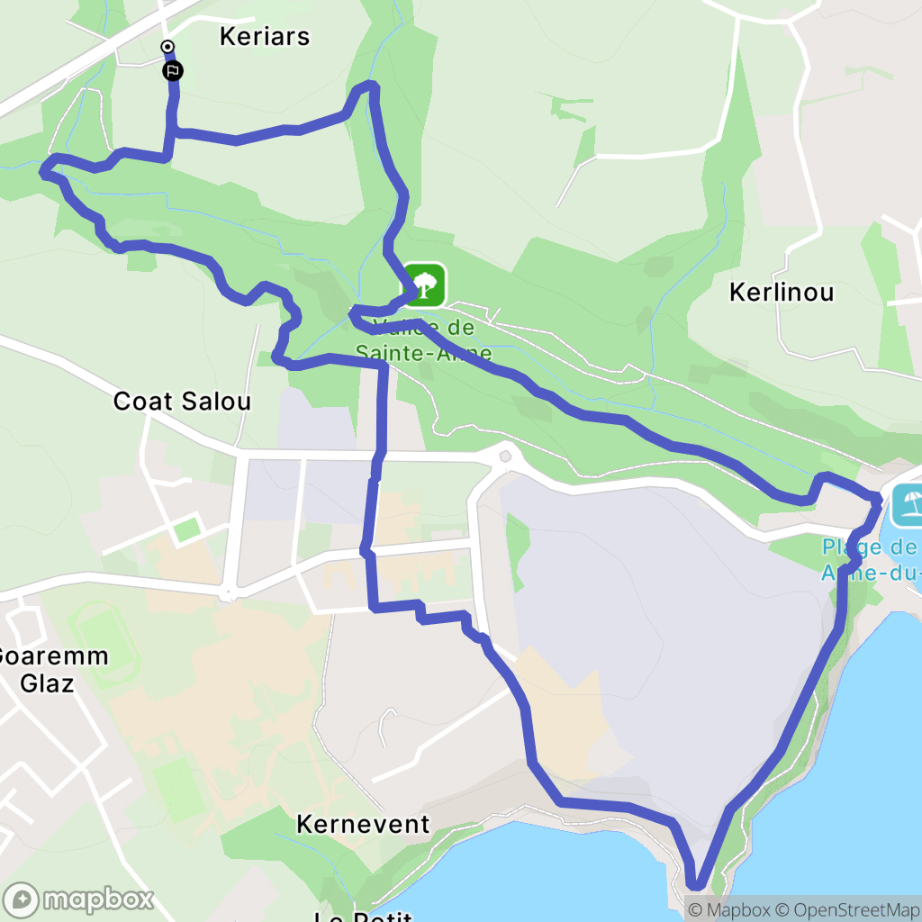 Plouzané : carte du parcours de randonnée - France