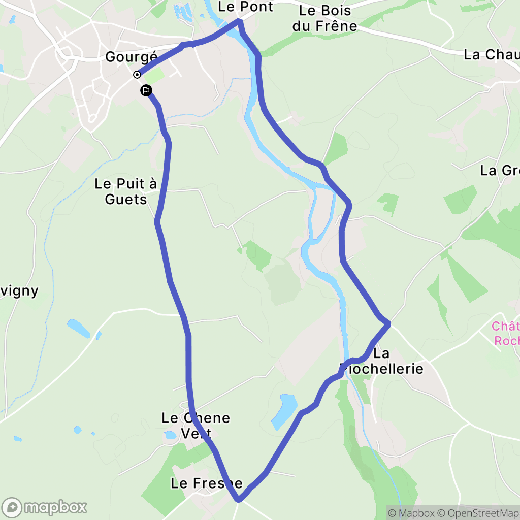 Gourgé : carte du parcours de randonnée - France