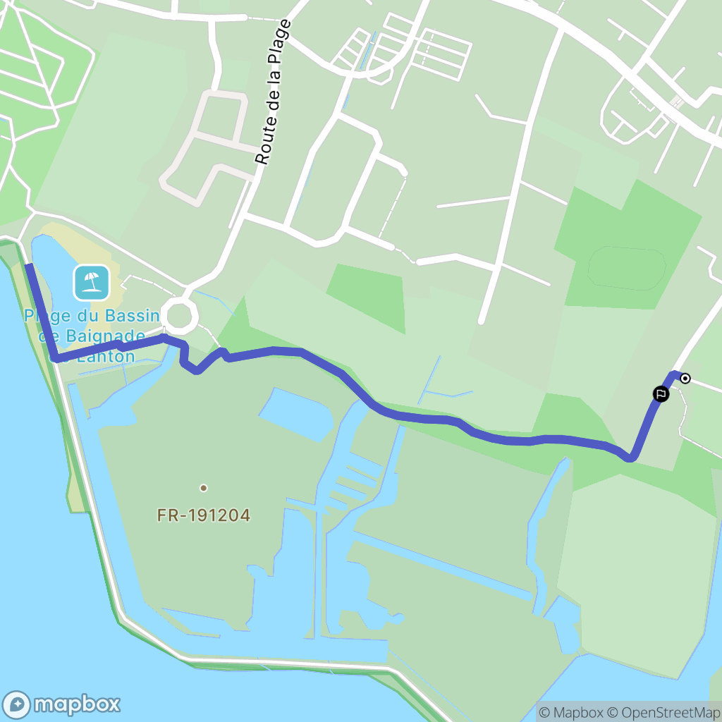 Lanton : carte du parcours de randonnée - France