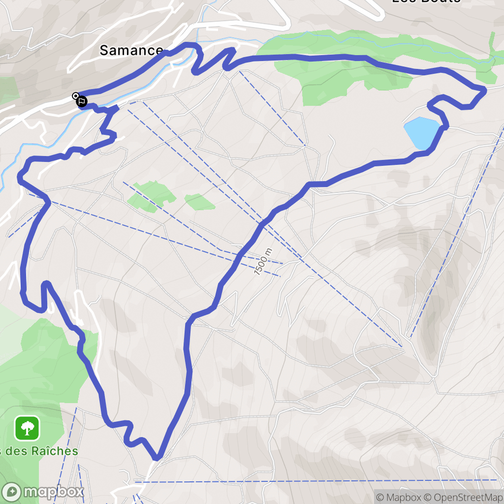 Le Grand-Bornand : carte du parcours de randonnée - France
