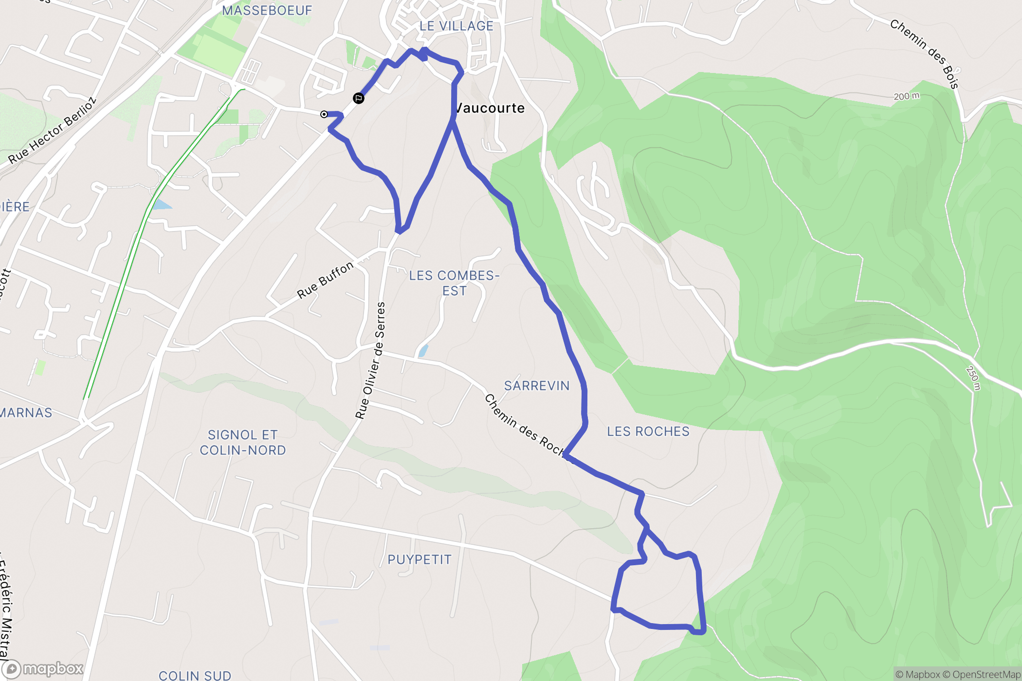 Loriol-sur-Drôme : carte du parcours de randonnée - France