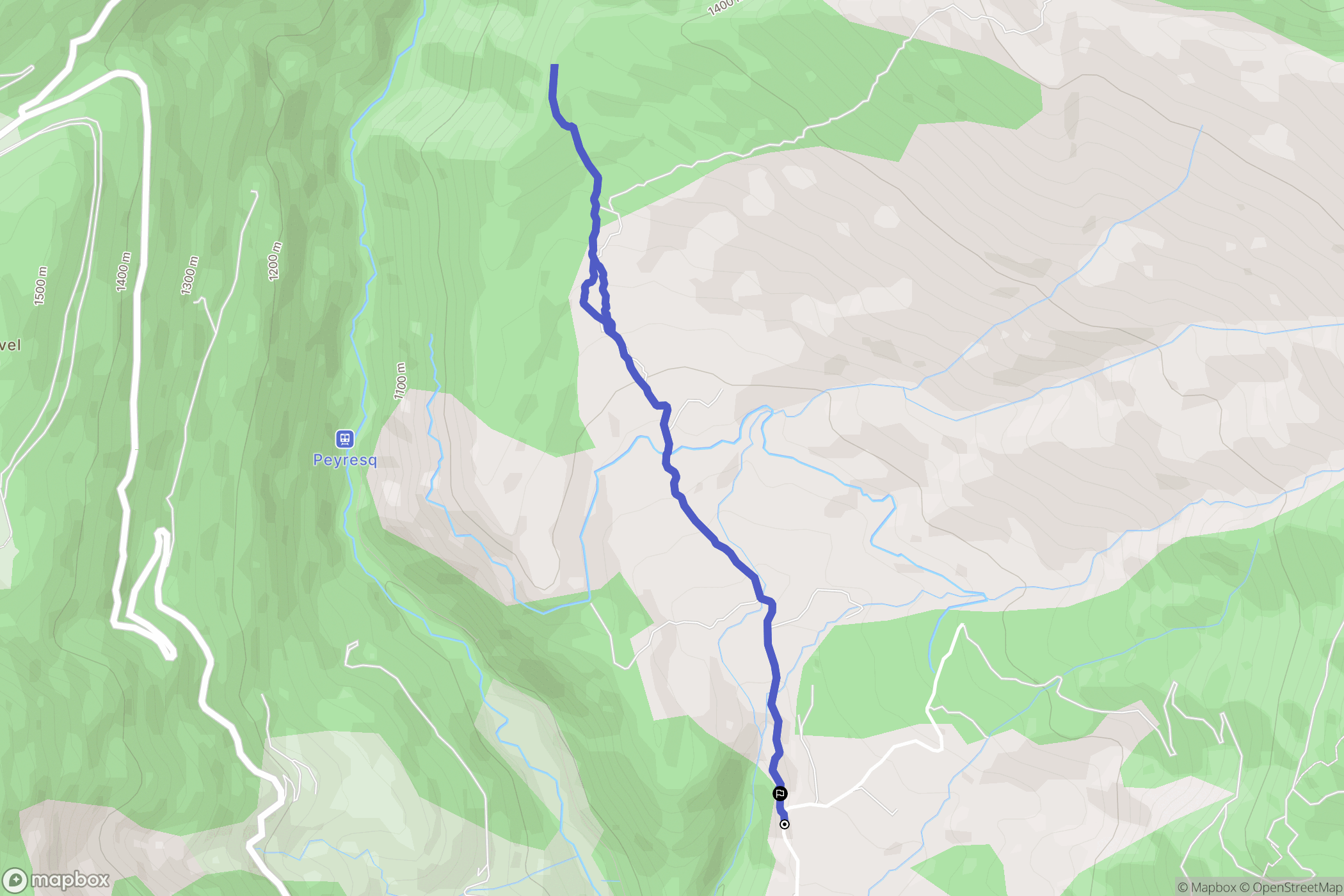 Méailles : carte du parcours de randonnée - France