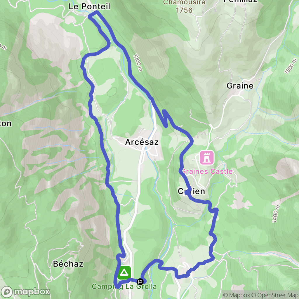 : carte du parcours de randonnée - Italy