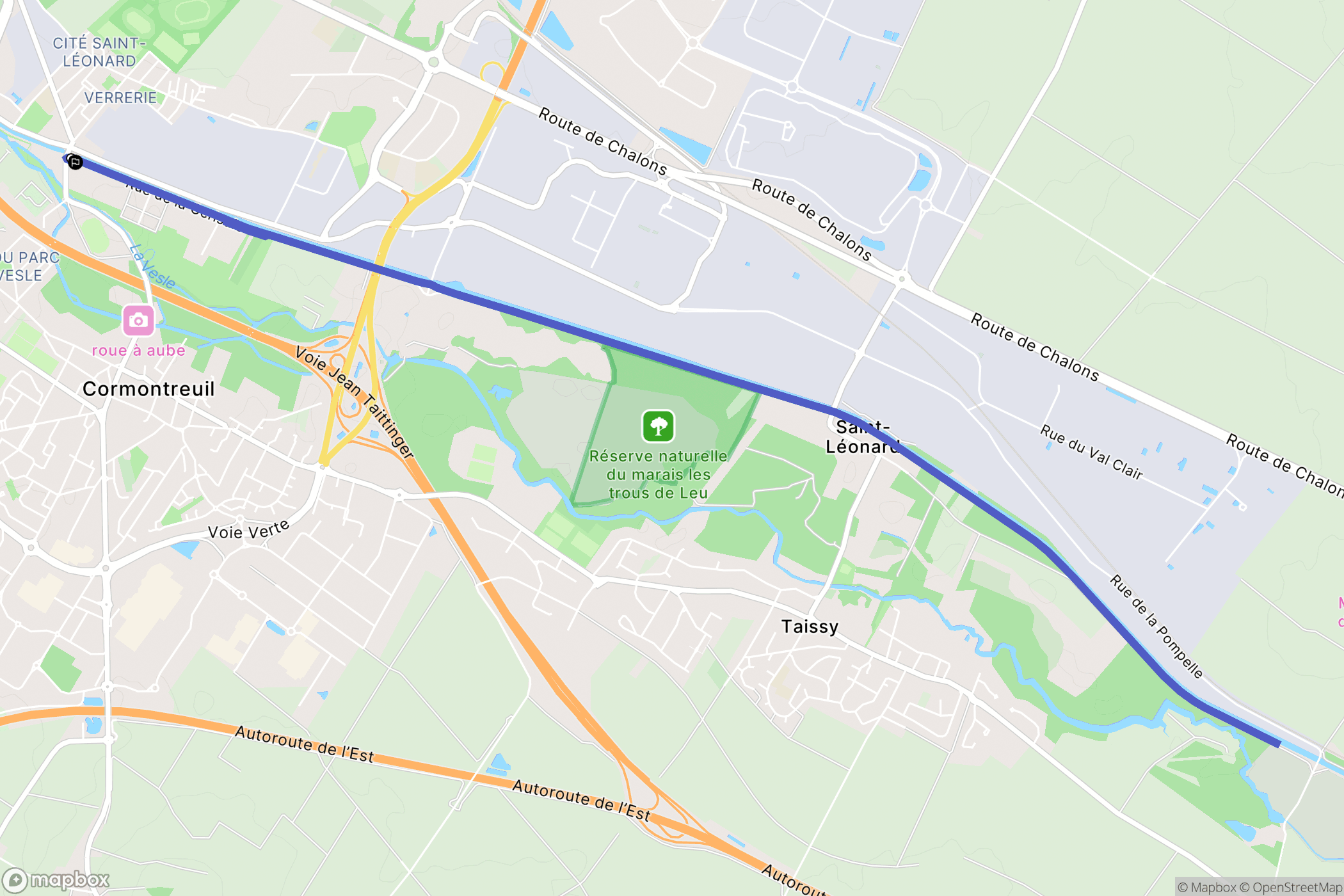 Reims : carte du parcours de randonnée - France