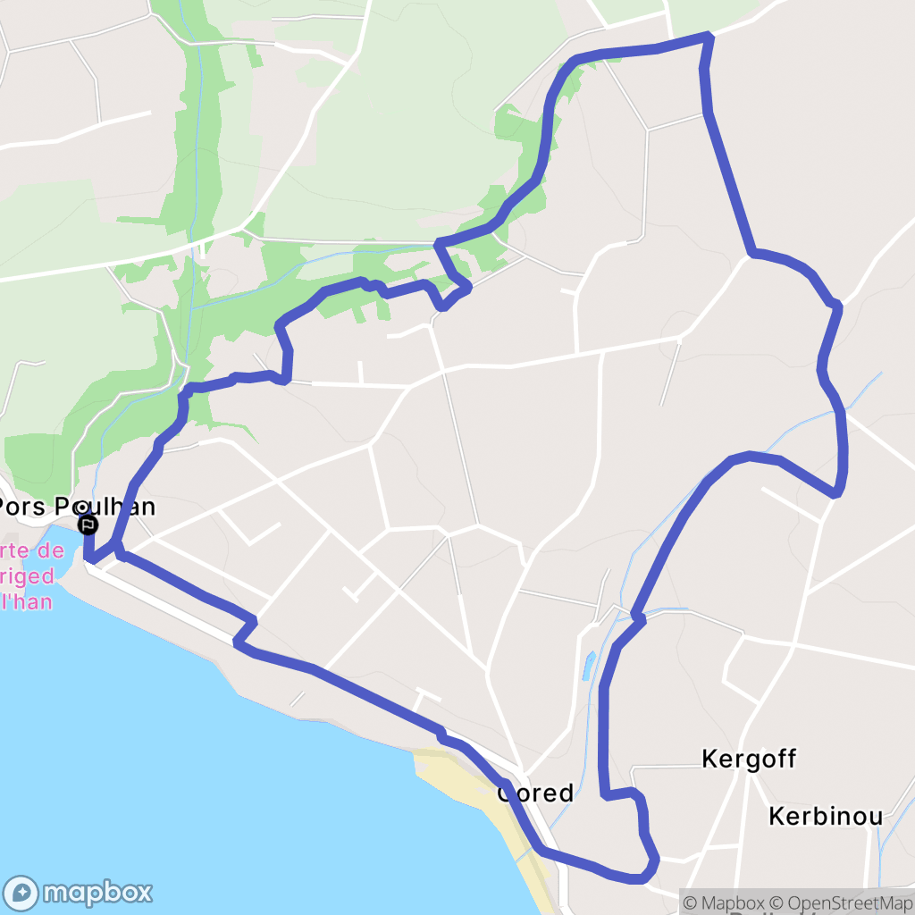Plouhinec : carte du parcours de randonnée - France