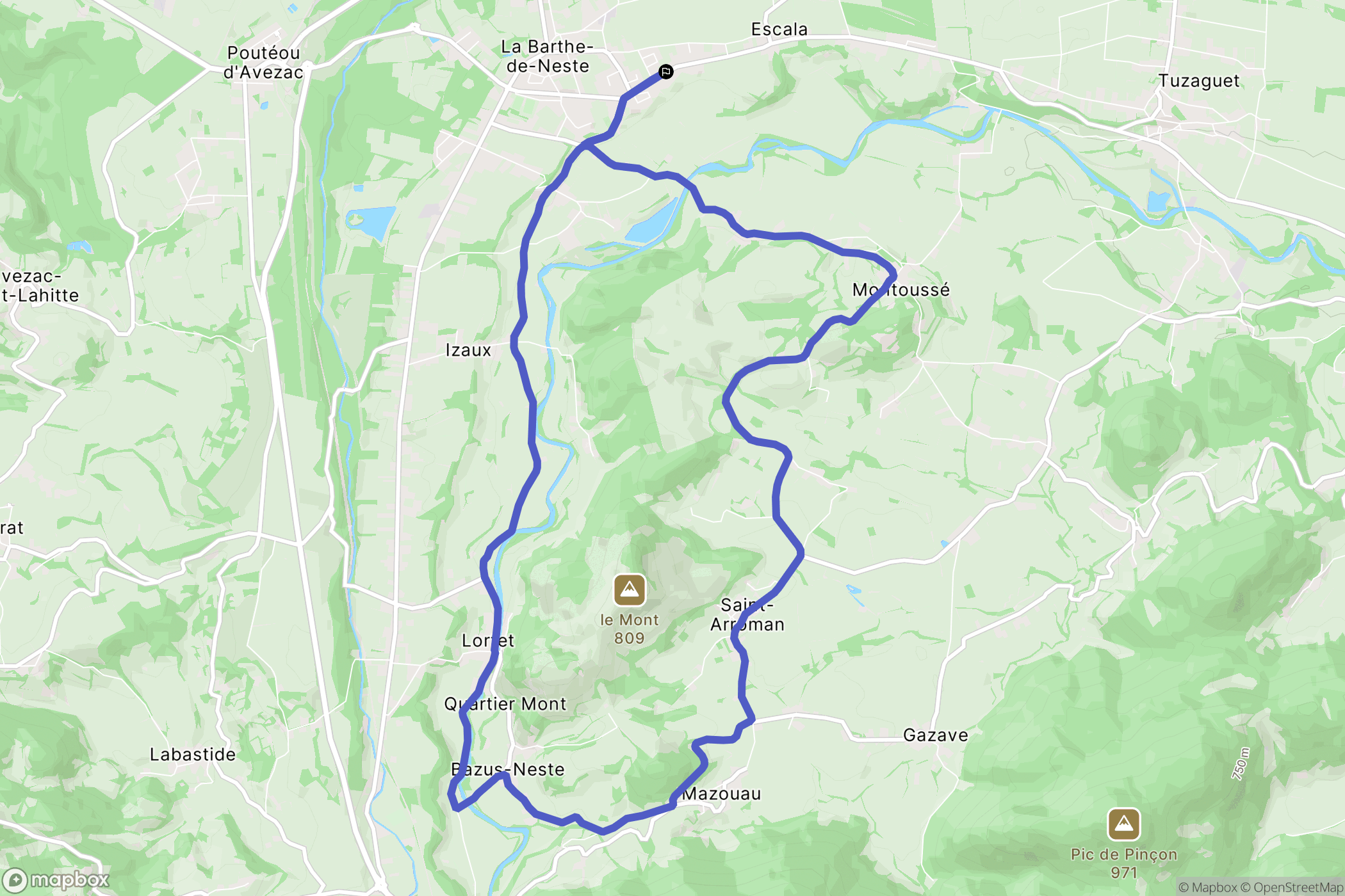 La Barthe-de-Neste : carte du parcours de randonnée - France