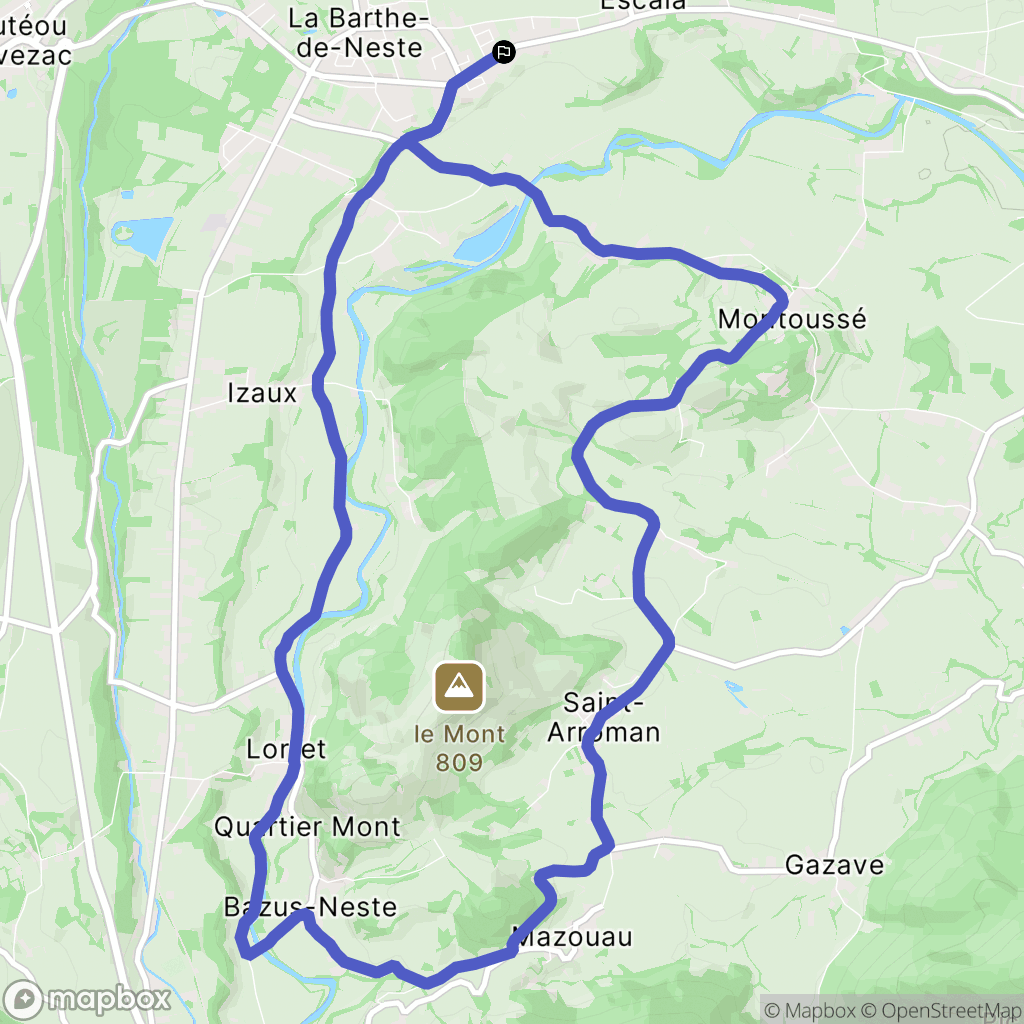 La Barthe-de-Neste : carte du parcours de randonnée - France