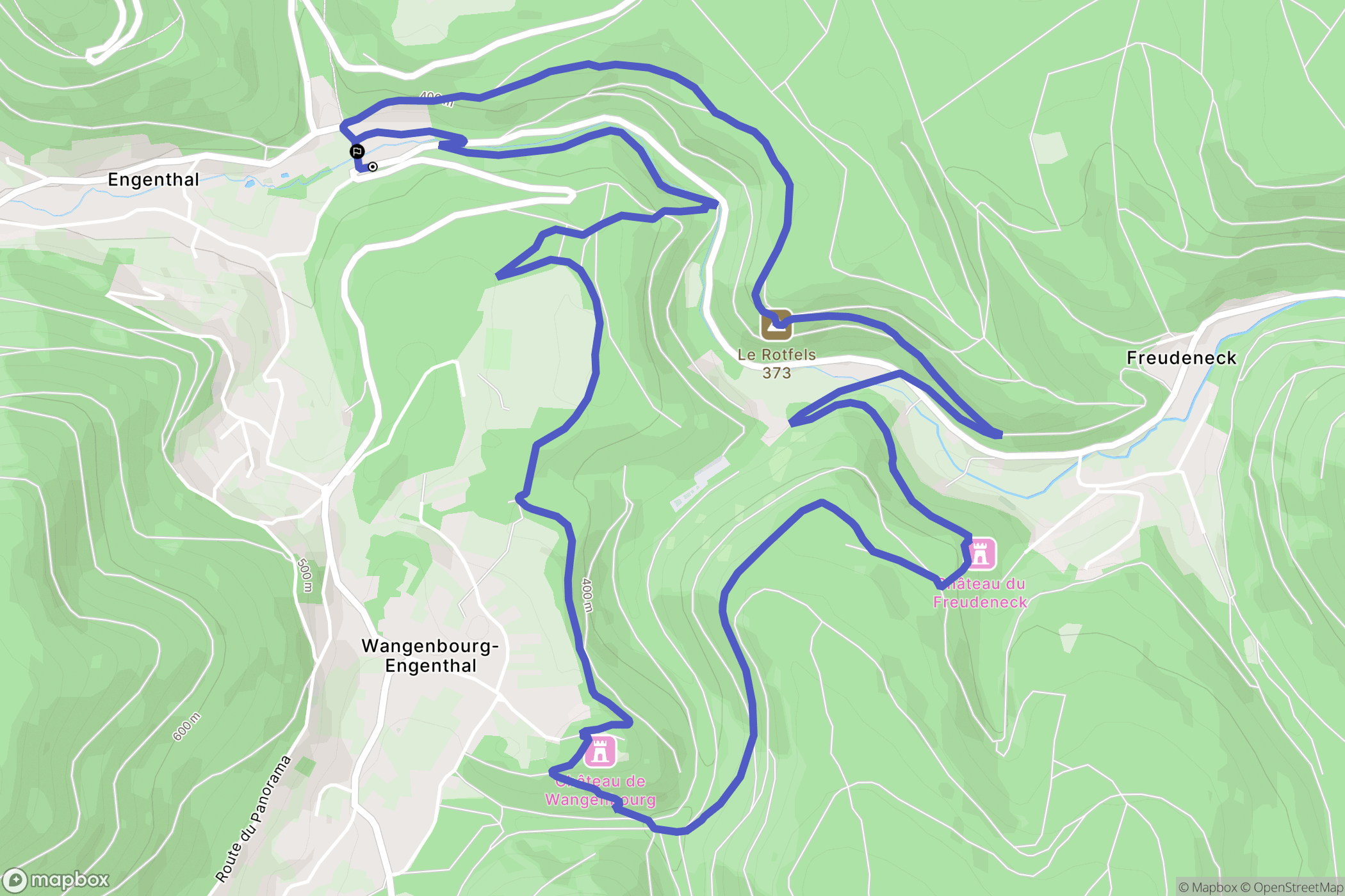 Wangenbourg-Engenthal : carte du parcours de randonnée - France