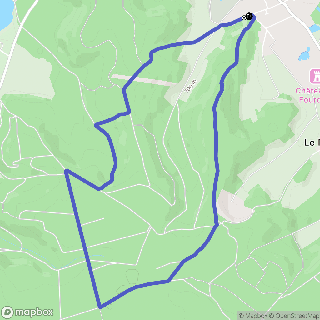 Fourdrain : carte du parcours de randonnée - France