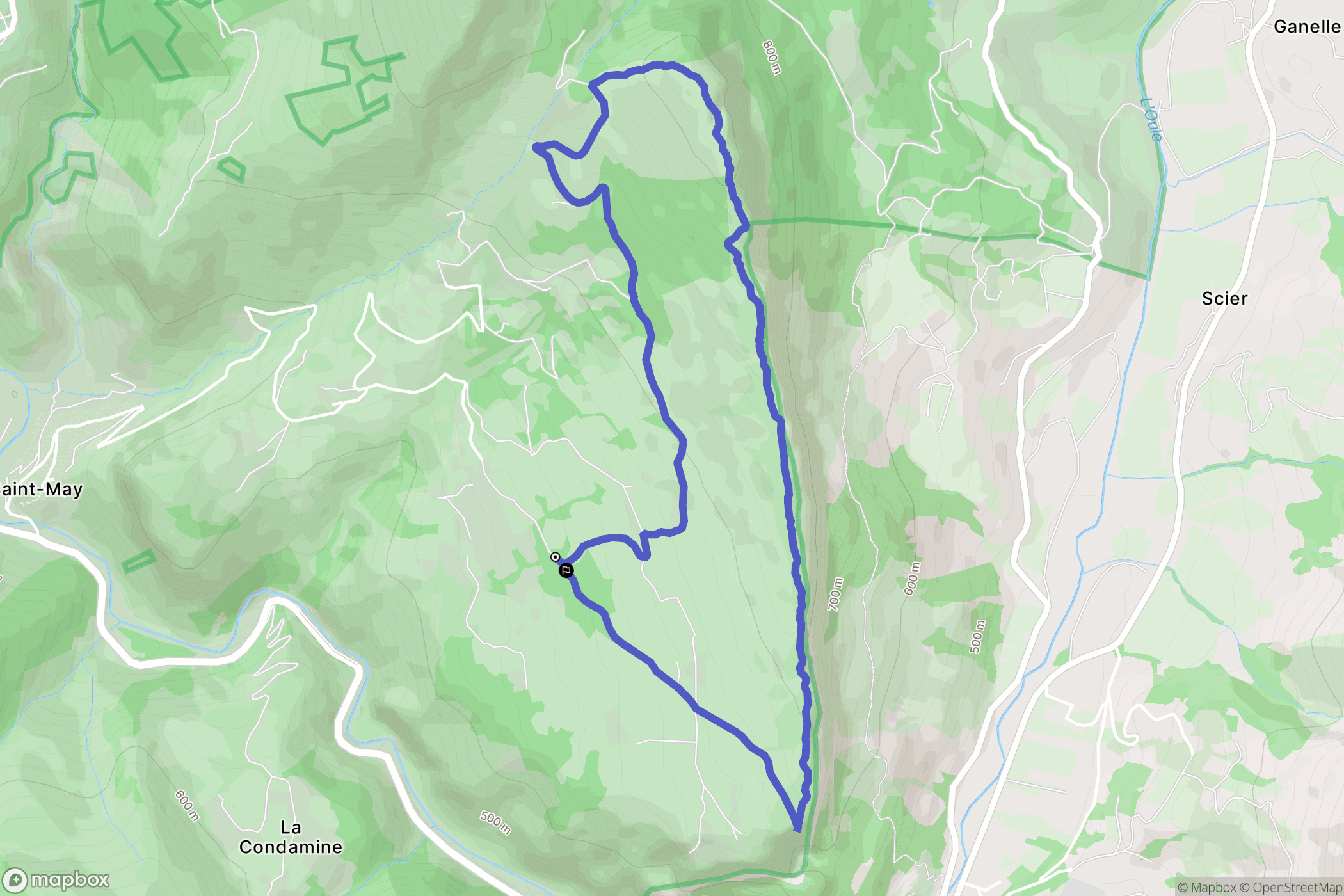 Saint-May : carte du parcours de randonnée - France