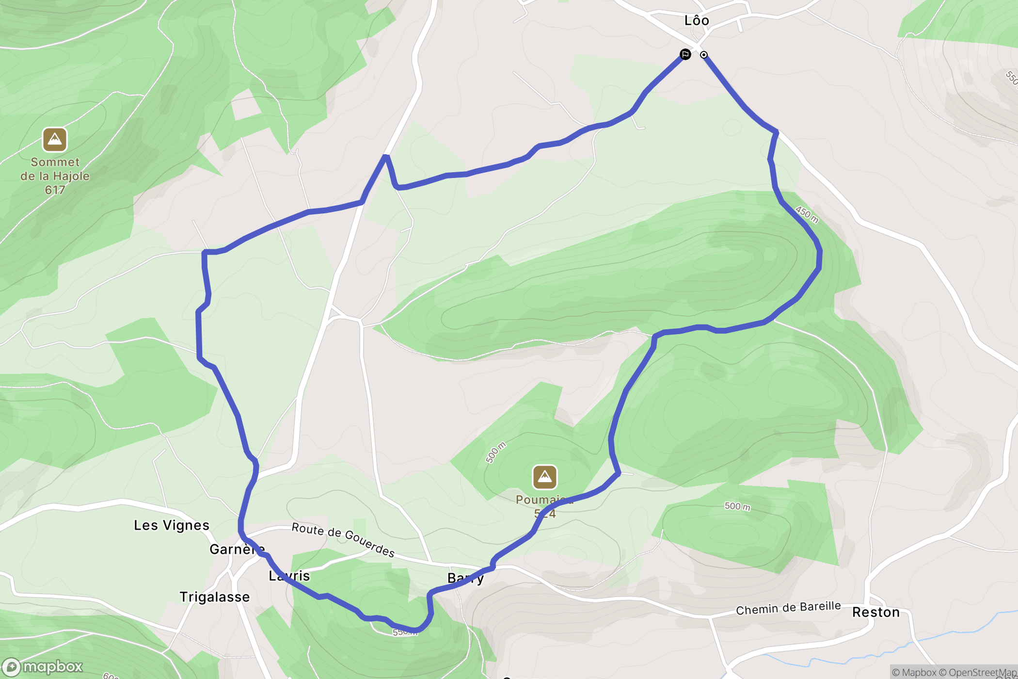 Sauveterre-de-Comminges : carte du parcours de randonnée - France