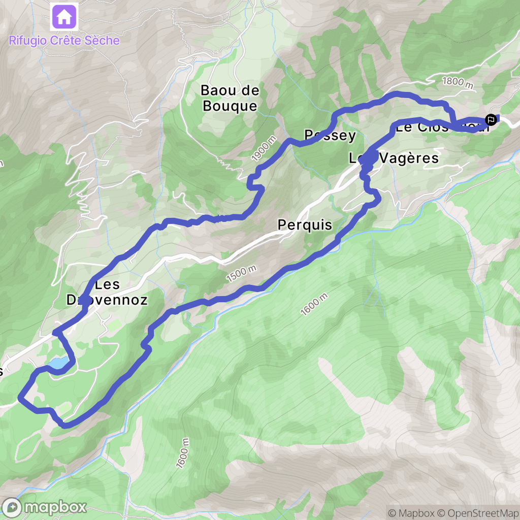  : carte du parcours de randonnée - Italy