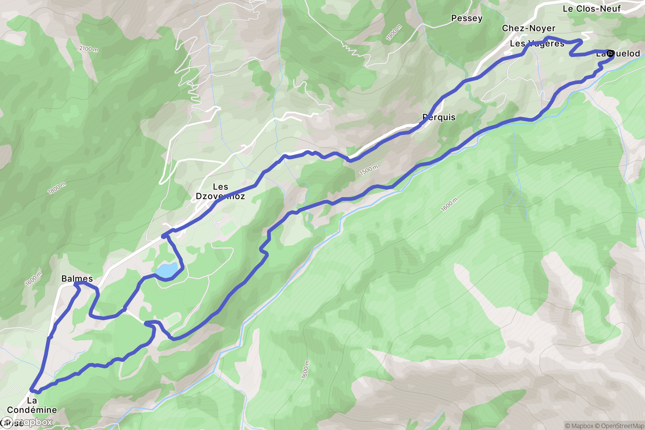Lo Vianoz : carte du parcours de randonnée - Italy