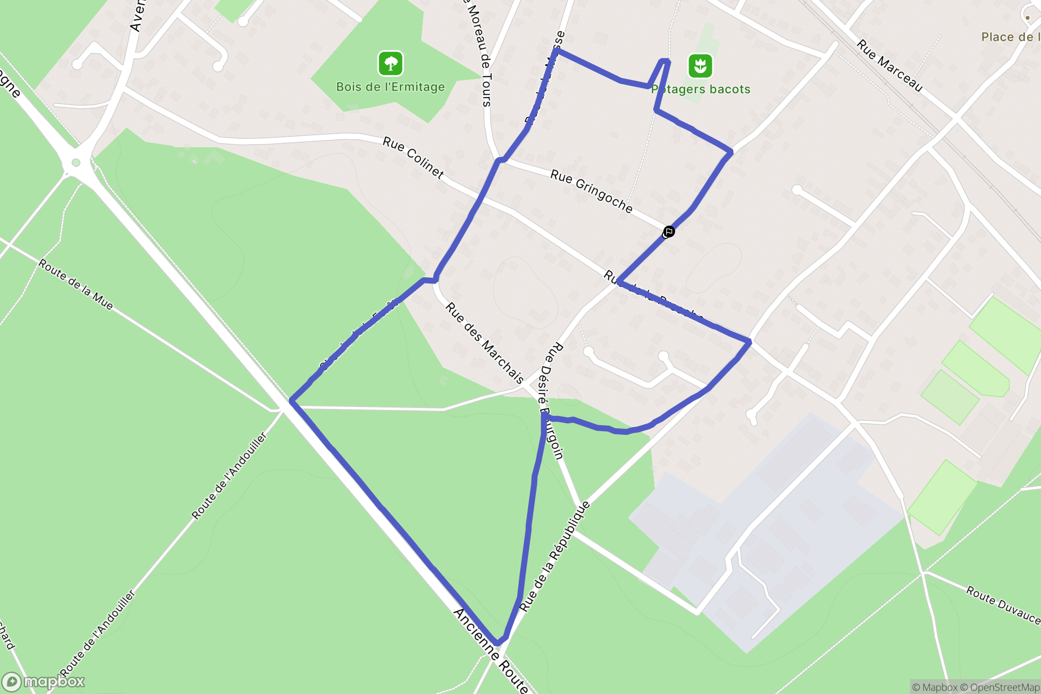 Bois-le-Roi : carte du parcours de randonnée - France
