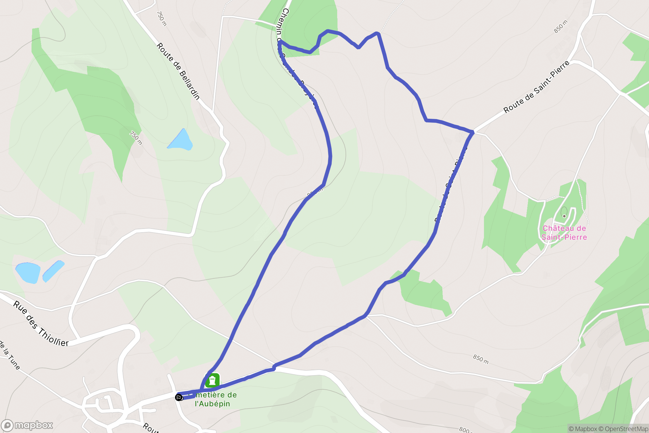 Larajasse : carte du parcours de randonnée - France