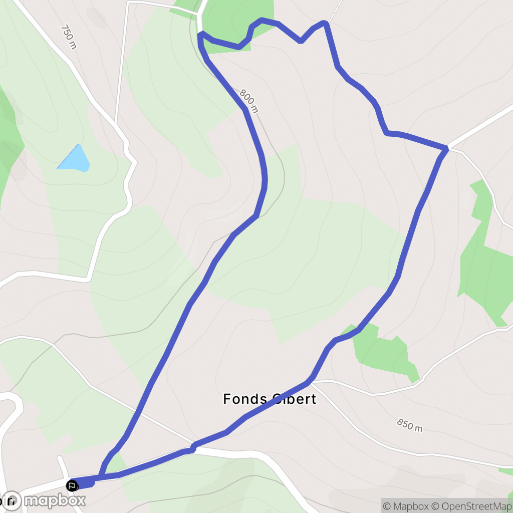 Larajasse : carte du parcours de randonnée - France