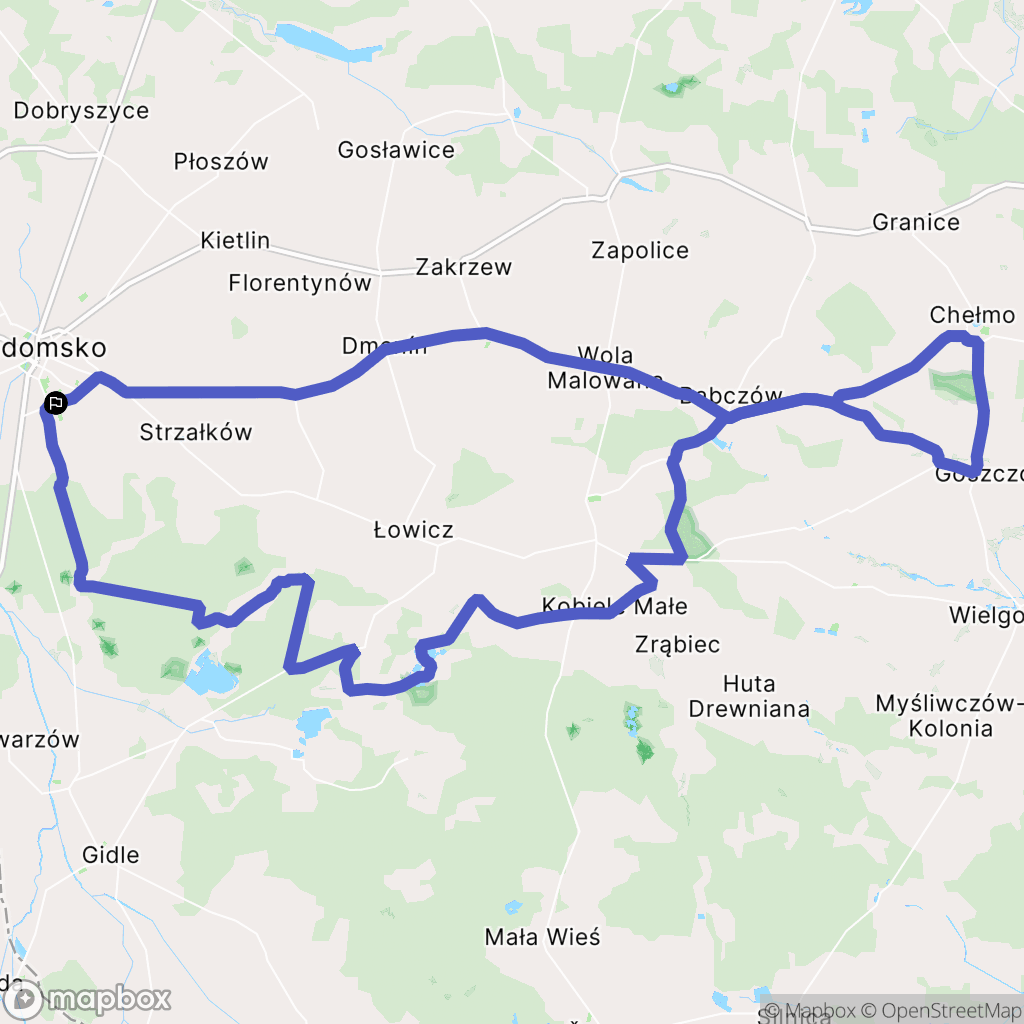 Radomsko: mapa trasy - Poland