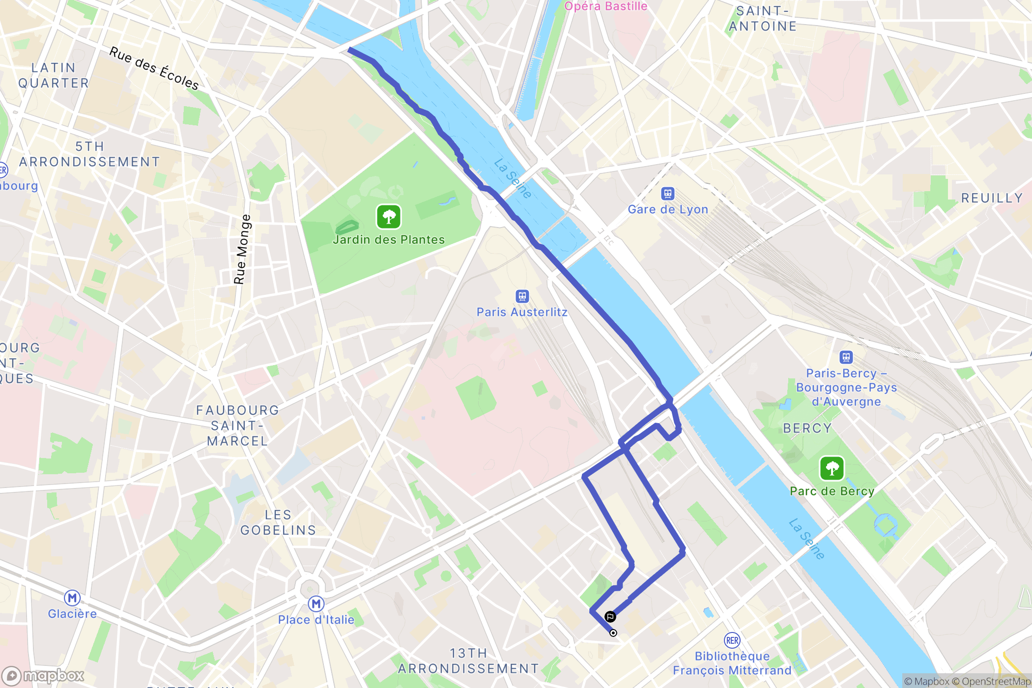 Paris : carte du parcours de randonnée - France