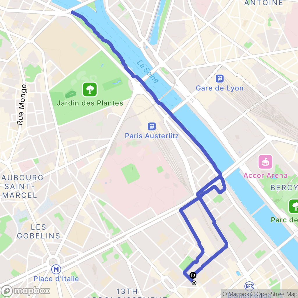 Paris : carte du parcours de randonnée - France