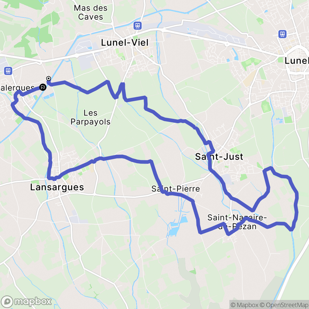 Valergues : carte du parcours de randonnée - France