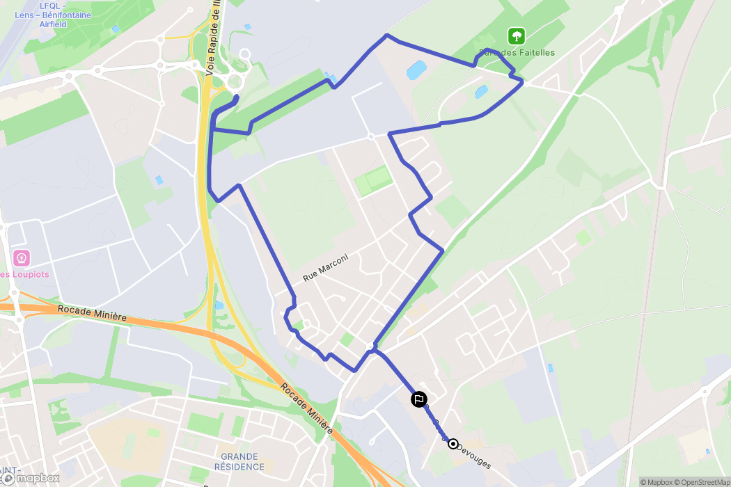 Loison-sous-Lens : carte du parcours de randonnée - France