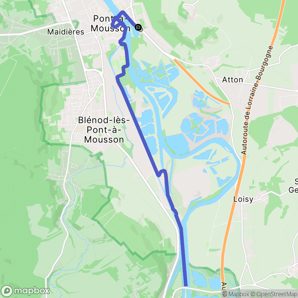 Pont-à-Mousson : carte du parcours de randonnée - France