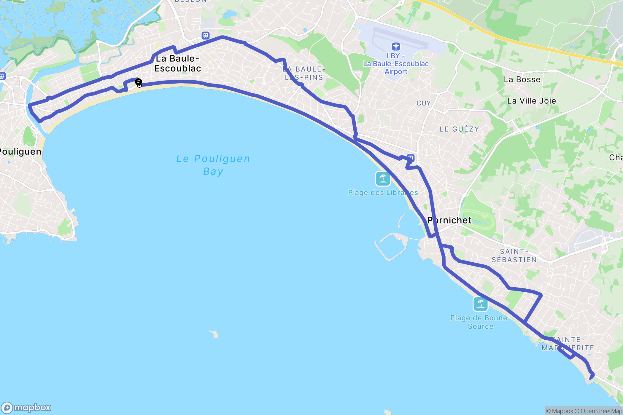 La Baule-Escoublac : carte du parcours de randonnée - France