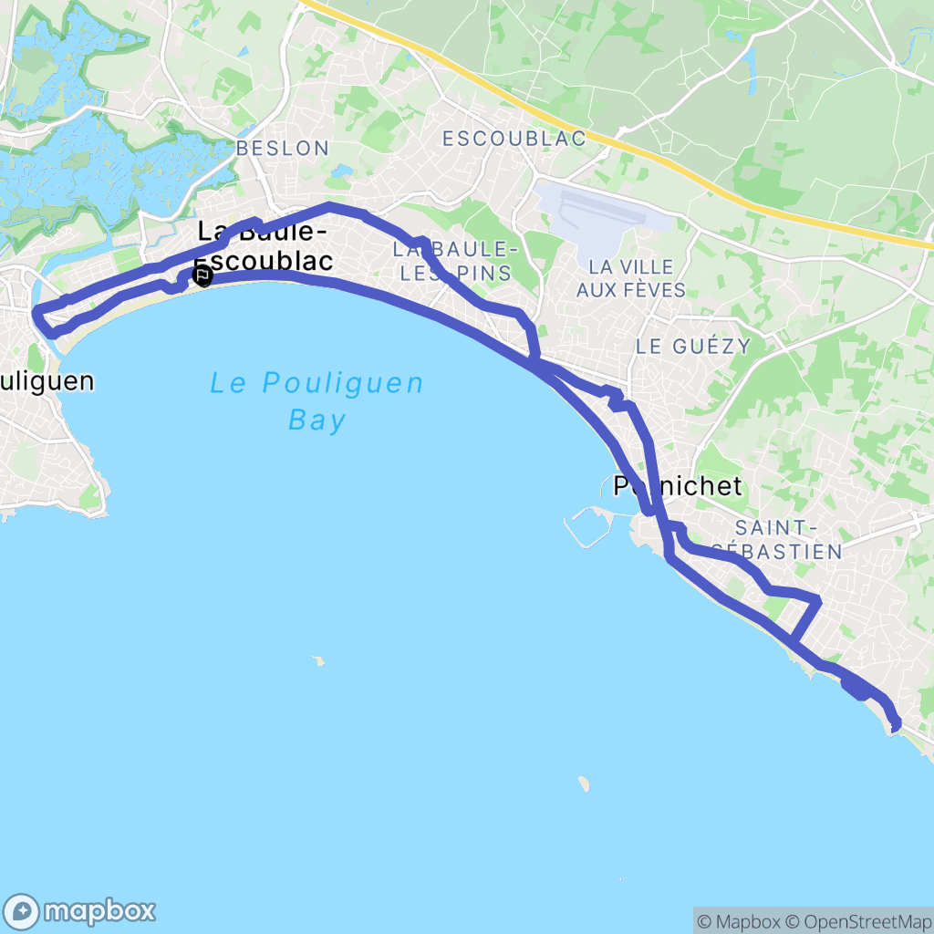 La Baule-Escoublac : carte du parcours de randonnée - France