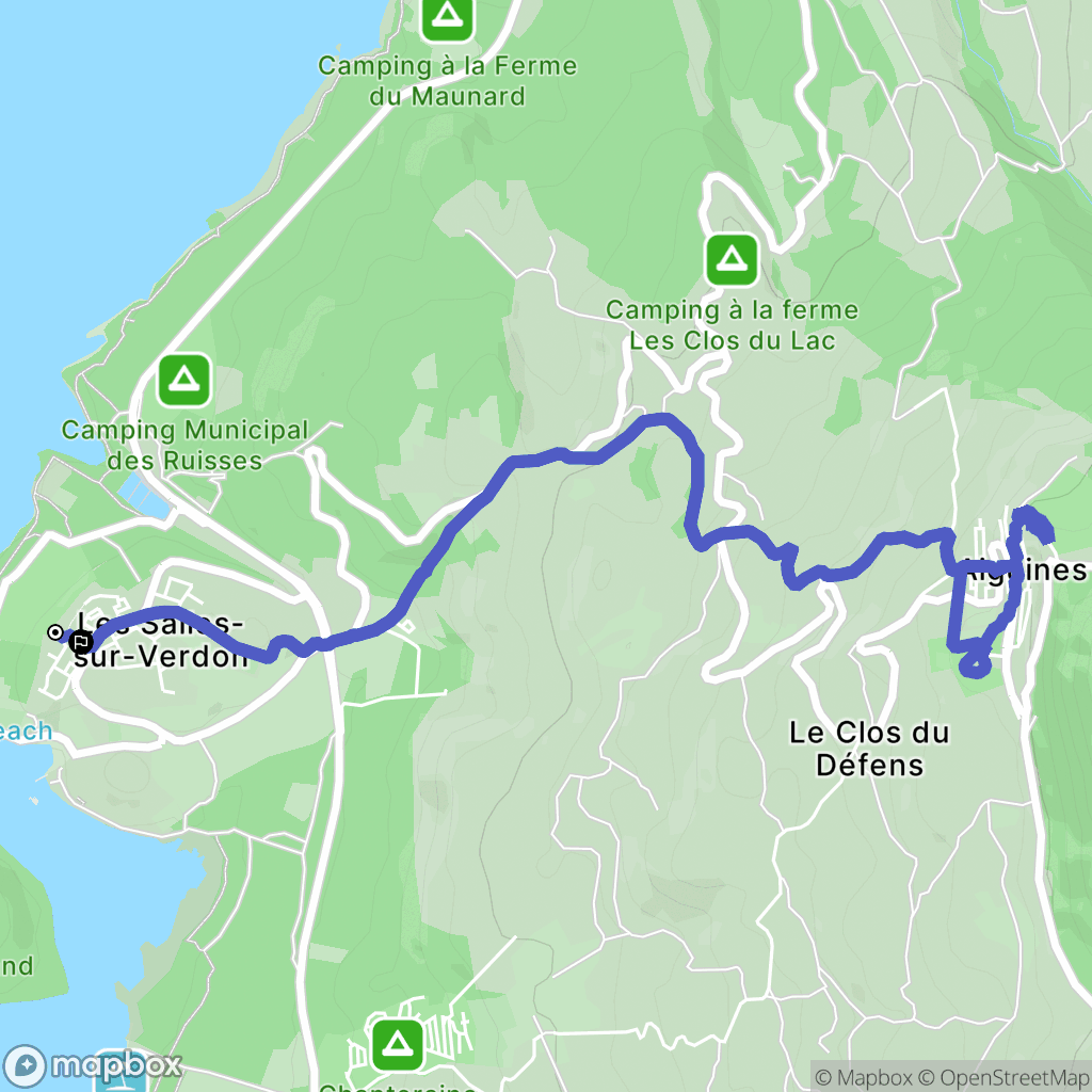 Les Salles-sur-Verdon : carte du parcours de randonnée - France