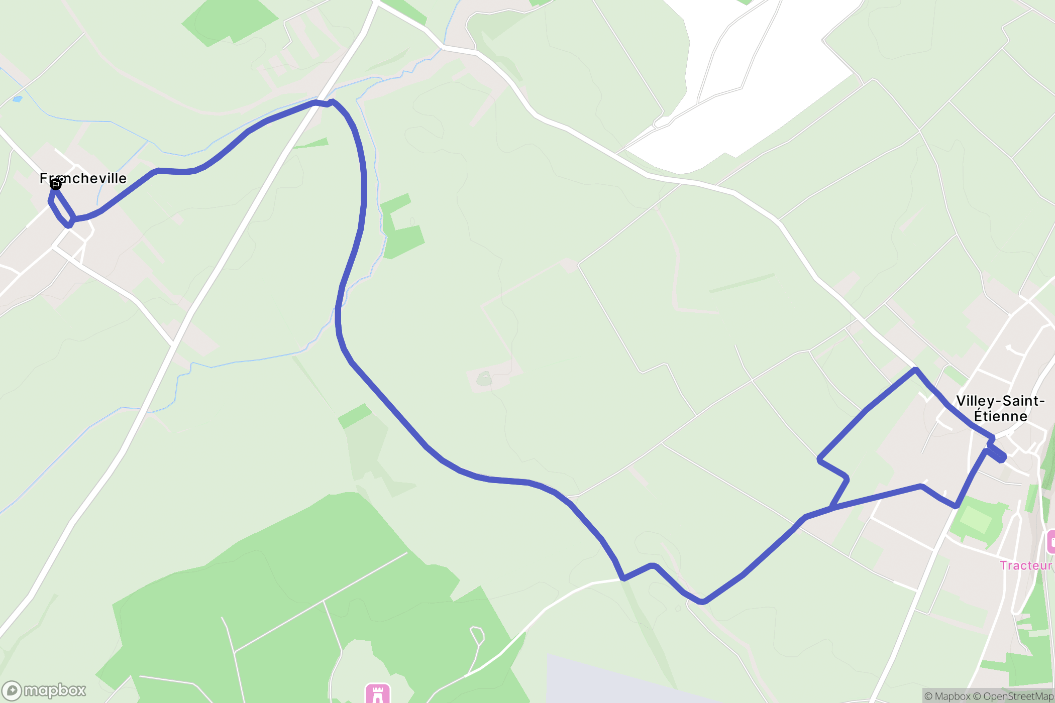 Francheville : carte du parcours de randonnée - France