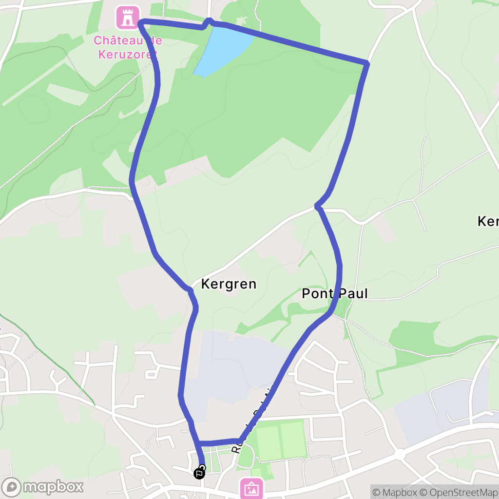 Plouvorn : carte du parcours de randonnée - France