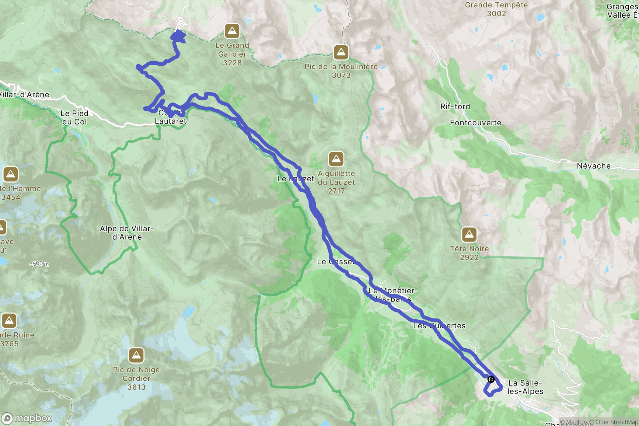 La Salle-les-Alpes : carte du parcours de randonnée - France