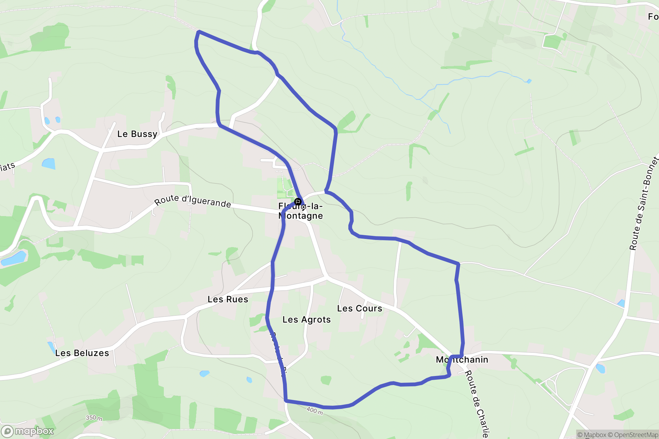Fleury-la-Montagne : carte du parcours de randonnée - France