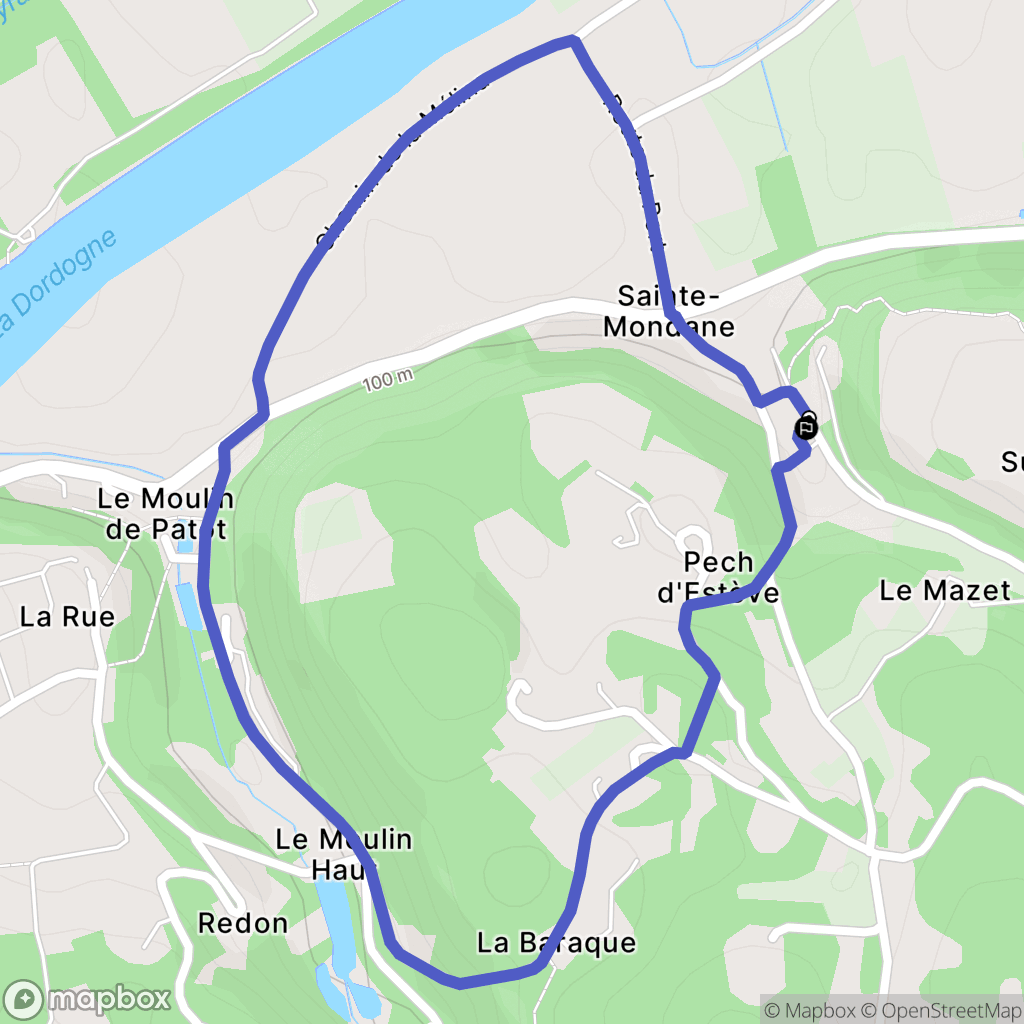 Sainte-Mondane : carte du parcours de randonnée - France