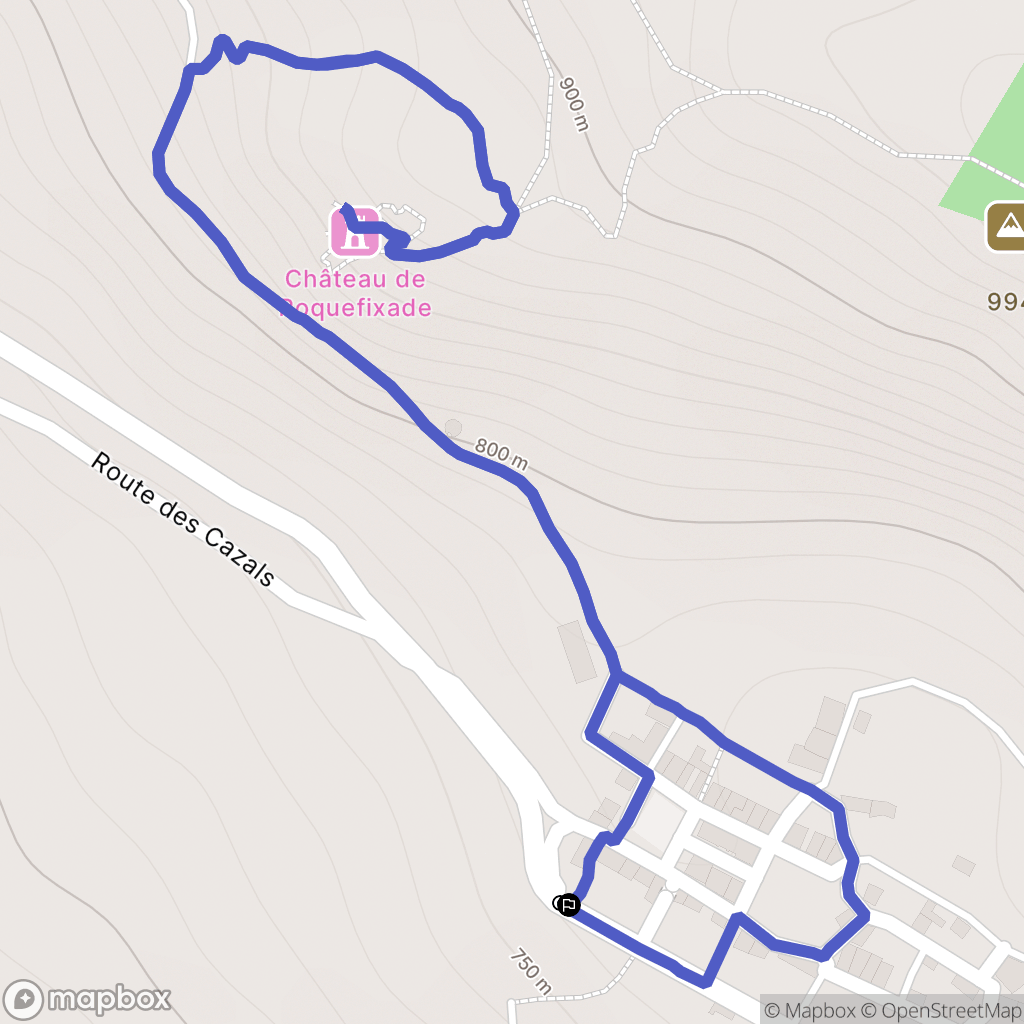Roquefixade : carte du parcours de randonnée - France